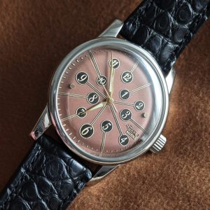 Odd-Hours, Double-Dome, Salmon rose/black, Vintage-Vibe, 38mm